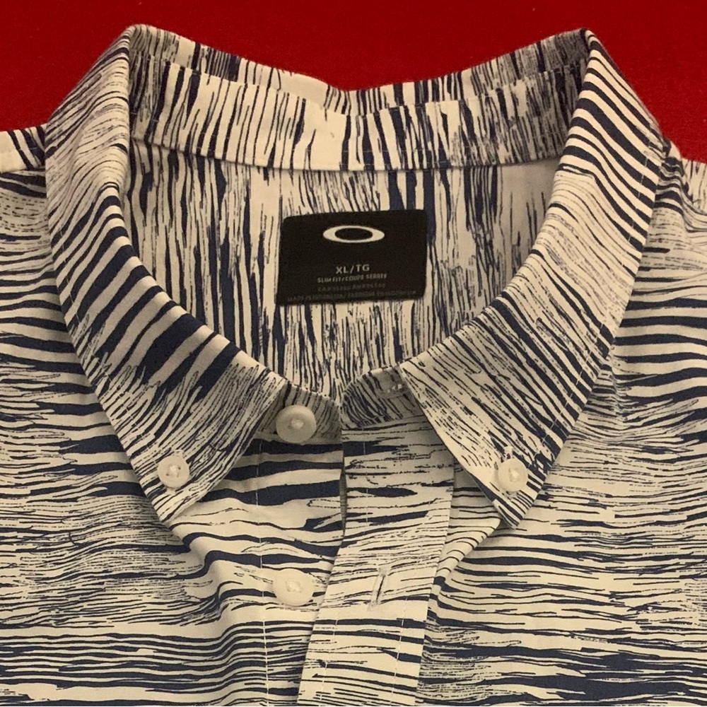 OAKLEY SS All Cotton Zebra Striped BD Shirt - Picture 7 of 7